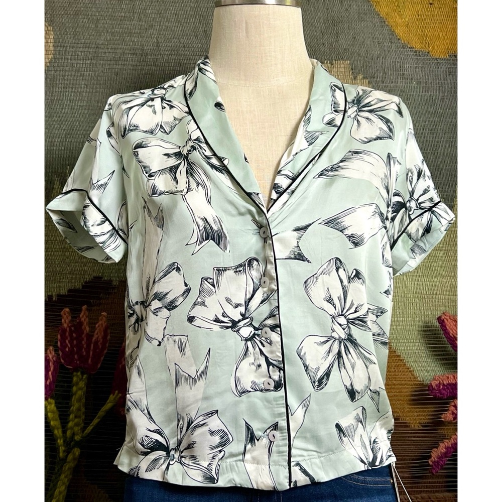 Anthropologie Silky Pajama Top XXS